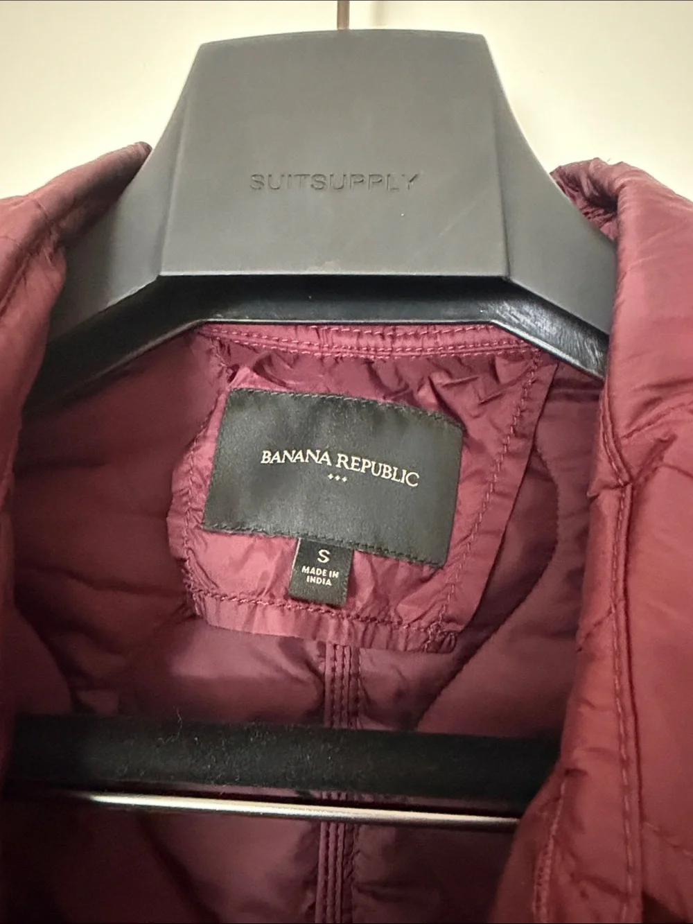 Banana Republic Quilted Burgundy Utility Jacket